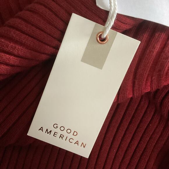 Good American Angeles Rib Mock Halter Midi Sweater Dress NWT 7/8 4x - Picture 7 of 12